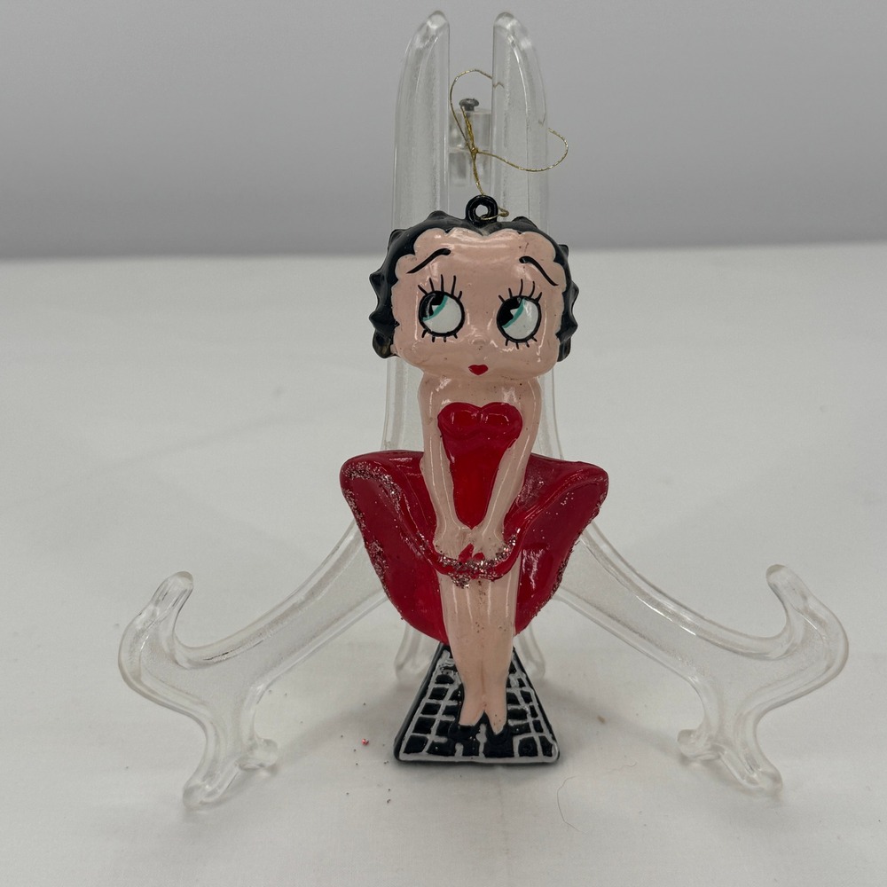 Vintage 1996 Betty Boop Red Dress Subway Grate Christmas Ornament Hearst Corp